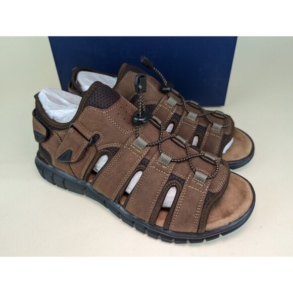 Dockers Sandals Mens 11 M Stephen Fisherman Dark Tan Slingback Casual Shoes NEW main image 6